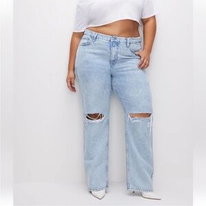 Good American Light Blue Distressed Jeans